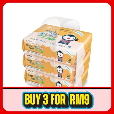 WATSONS - Hand & Mouth Baby Soft Wipes 3 x 20's