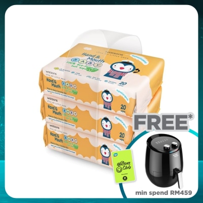 WATSONS Hand & Mouth Baby Soft Wipes 3 x 20's