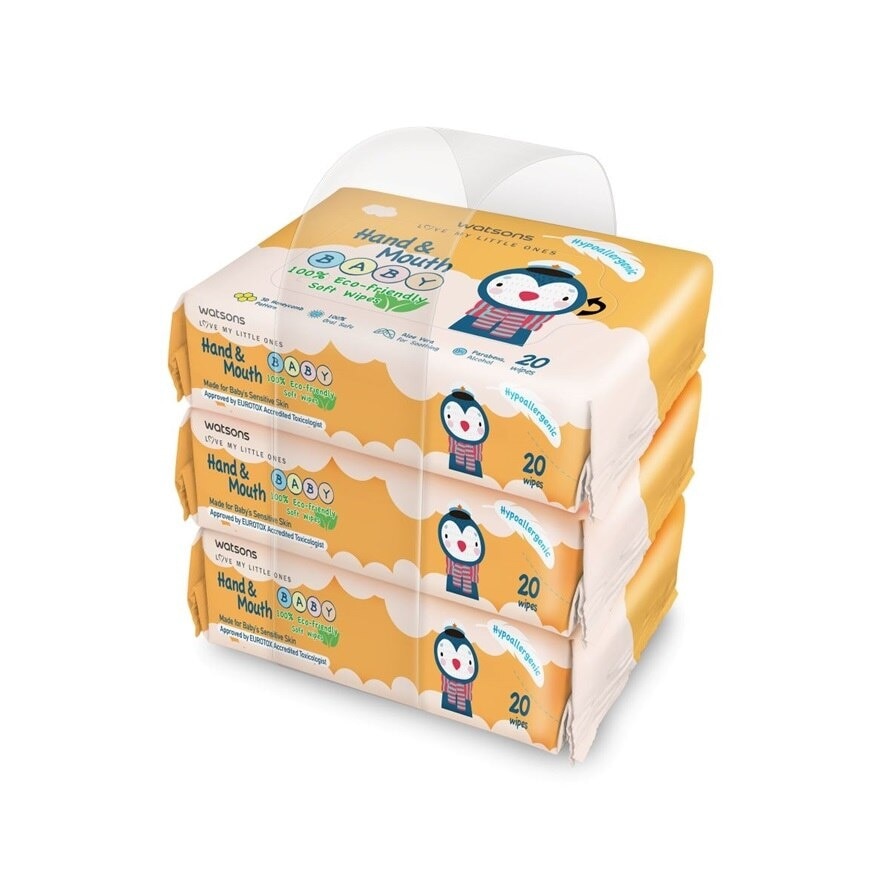 Hand & Mouth Baby Soft Wipes 3 x 20's