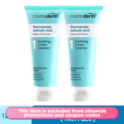 COSMODERM Niacinamide Soothing Cream Cleanser Twin Pack (2x125ml)