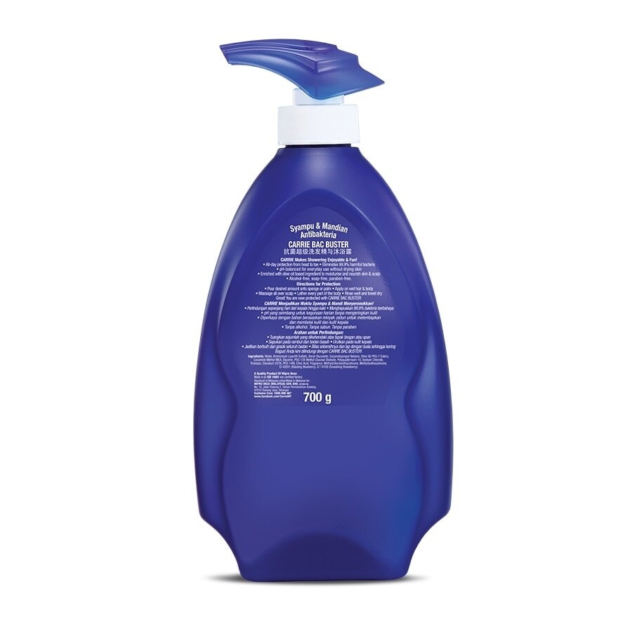 Bacbuster Hair & Body Wash Blasting Blueberry 700g