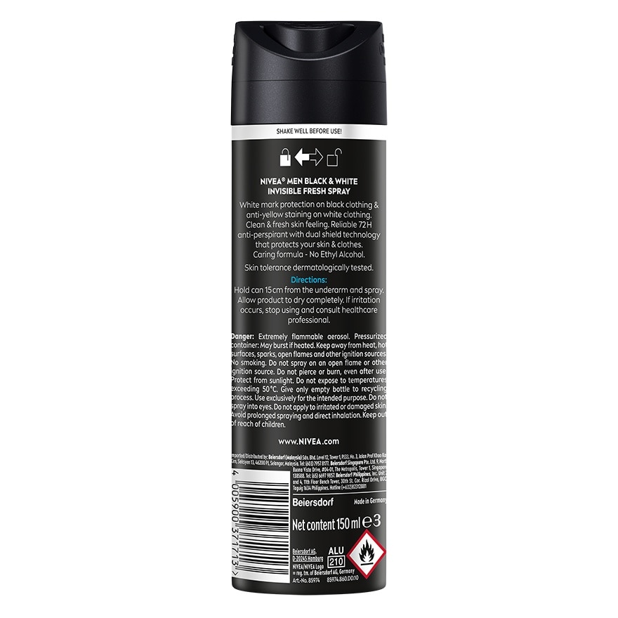 Deodorant Black & White Fresh Spray 150ml