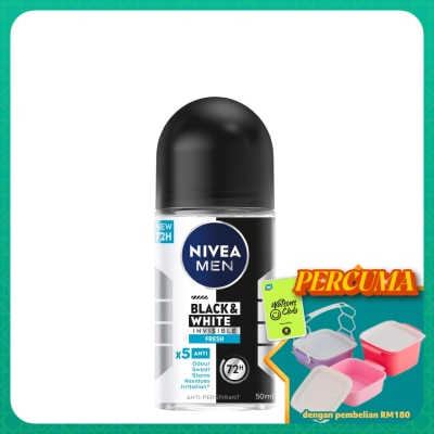 NIVEA FOR MEN - Deodorant Black & White Fresh Roll On 50ml