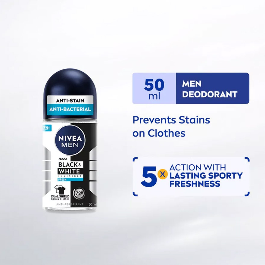 Deodorant Black & White Fresh Roll On 50ml