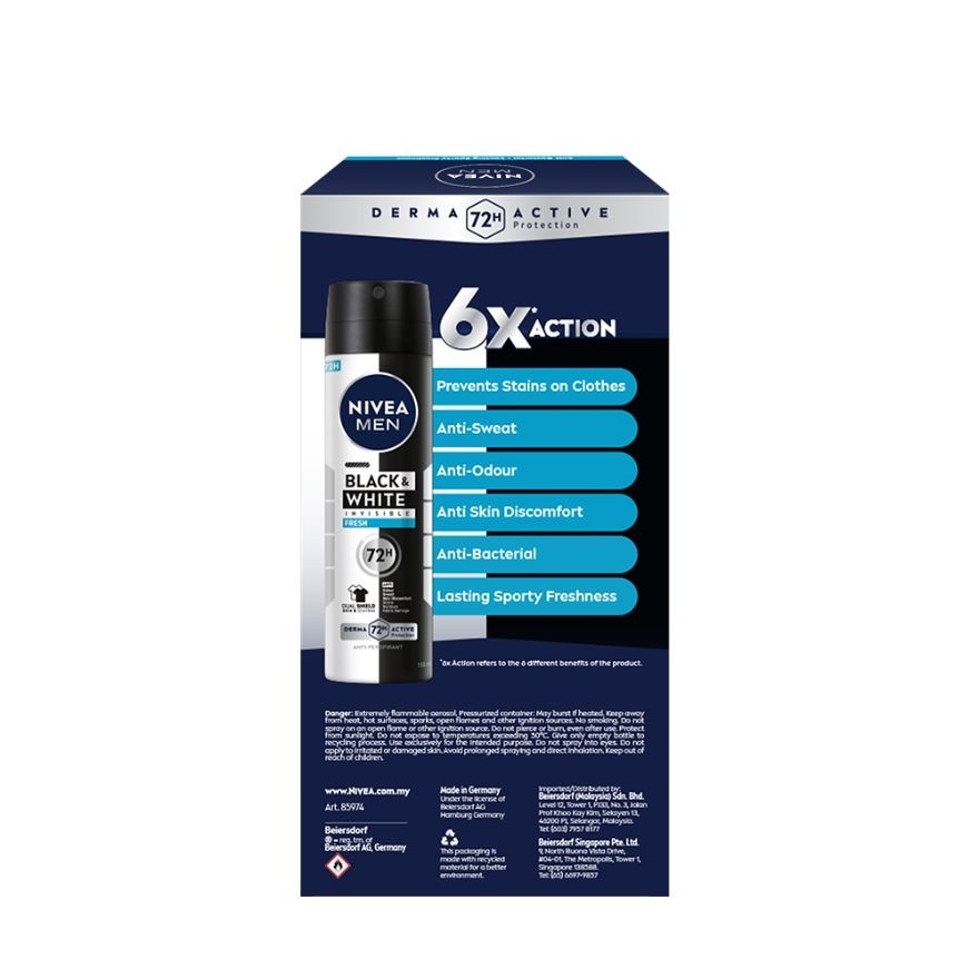 Deodorant B&W Fresh Spray Twin Pack 2x150ml