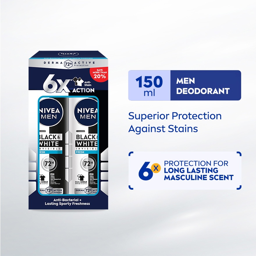 Deodorant B&W Fresh Spray Twin Pack 2x150ml image