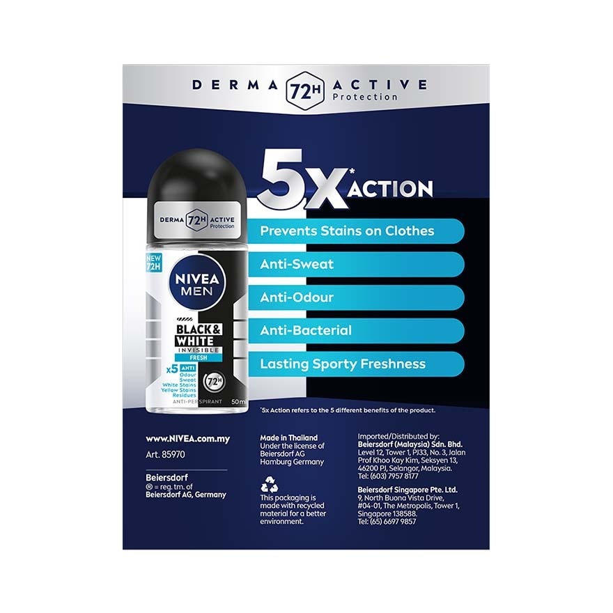 Deodorant B&W Fresh Roll On Twin Pack 2x50ml