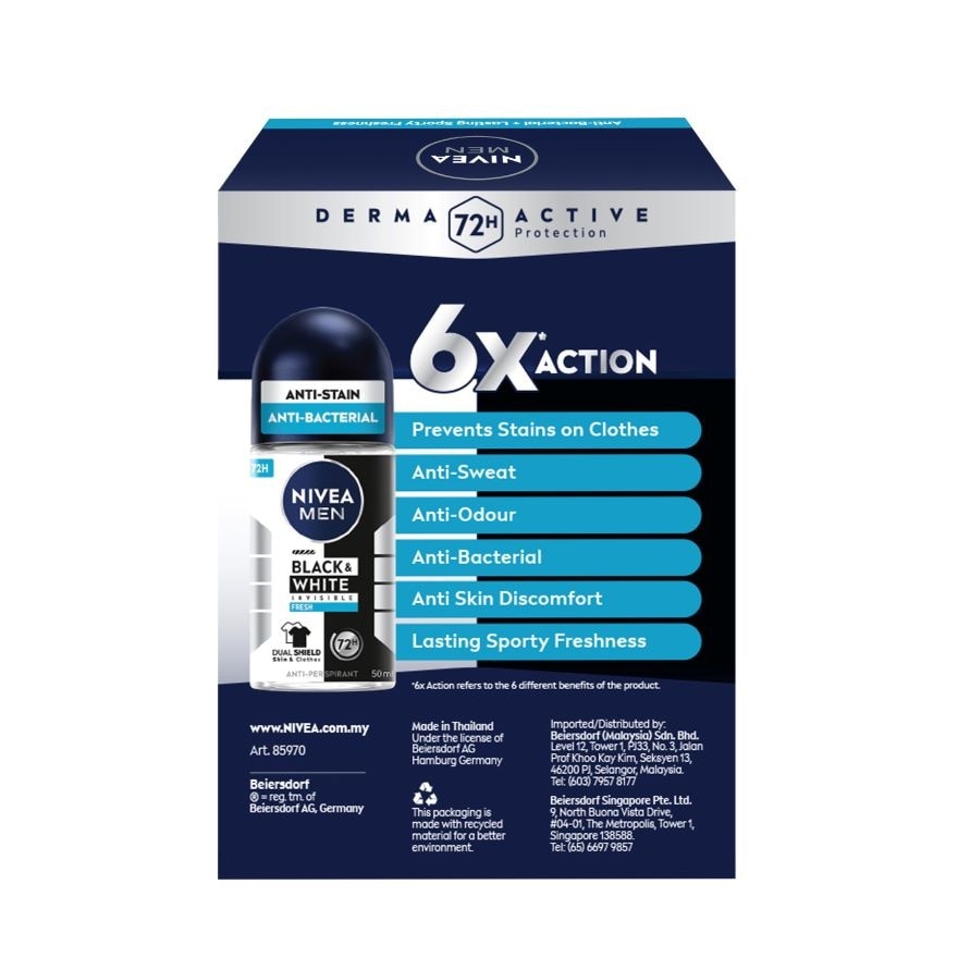 Deodorant B&W Fresh Roll On Twin Pack 2x50ml