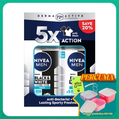 NIVEA FOR MEN - Deodorant B&W Fresh Roll On Twin Pack 2x50ml