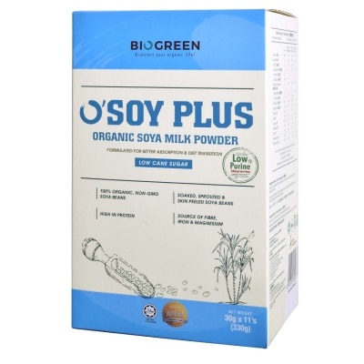BIOGREEN O'Soy Plus Organic Soymilk Powder (LS) 30gX11s