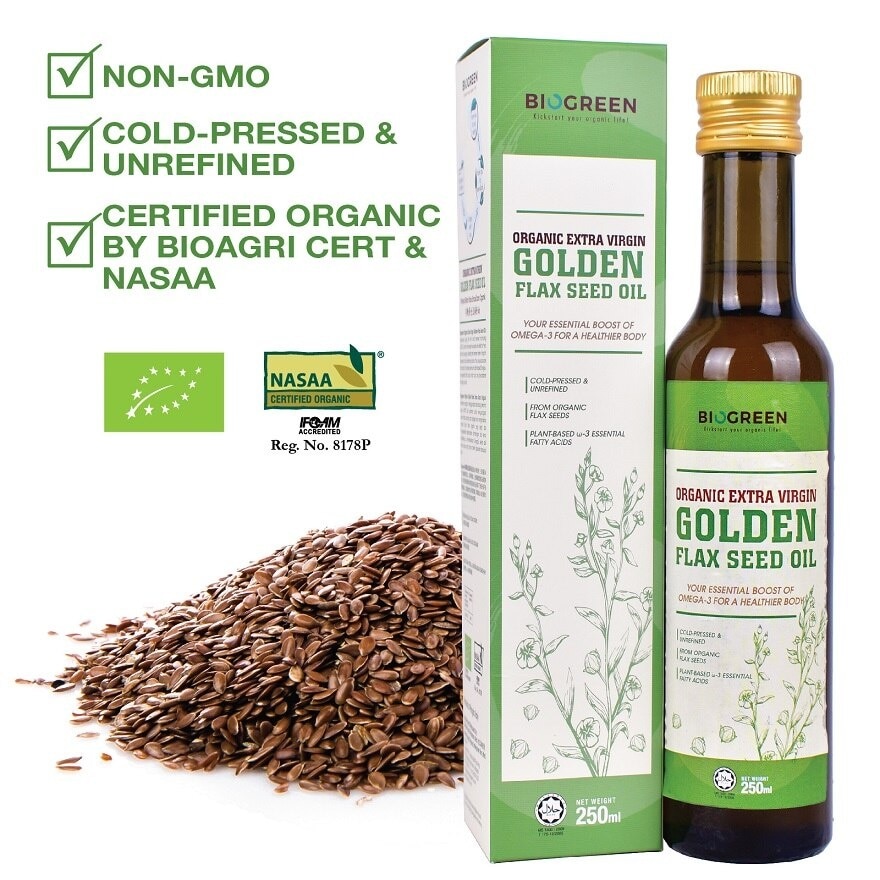 Organic Extra Virgin Golden Flaxseed Oil 250ml