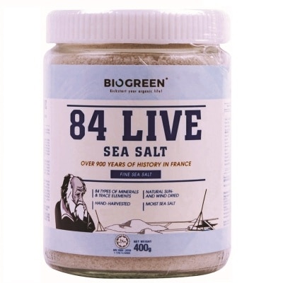 BIOGREEN 84 Live Sea Salt - Fine 400g