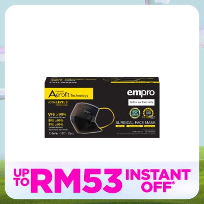 EMPRO Aerofit Surgical Face Mask Black Color 50's