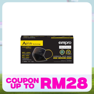 EMPRO Aerofit Surgical Face Mask Black Color 50's