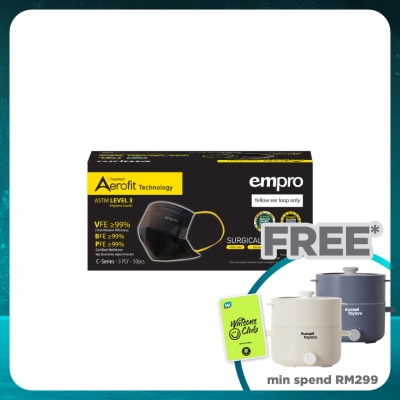 EMPRO Aerofit Surgical Face Mask Black Color 50's