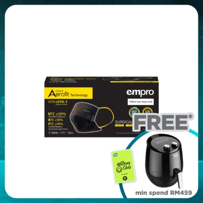 EMPRO Aerofit Surgical Face Mask Black Color 50's