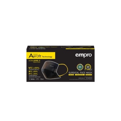 EMPRO Aerofit Surgical Face Mask Black Color 50's