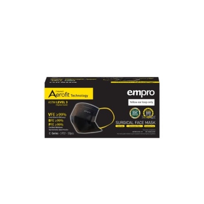 EMPRO Aerofit Surgical Face Mask Black Color 50's