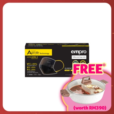 EMPRO Aerofit Surgical Face Mask Black Color 50's