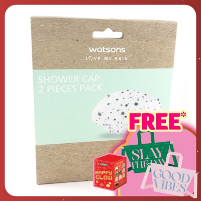 WATSONS Transparent Shower Cap With Brown Dot 2pcs