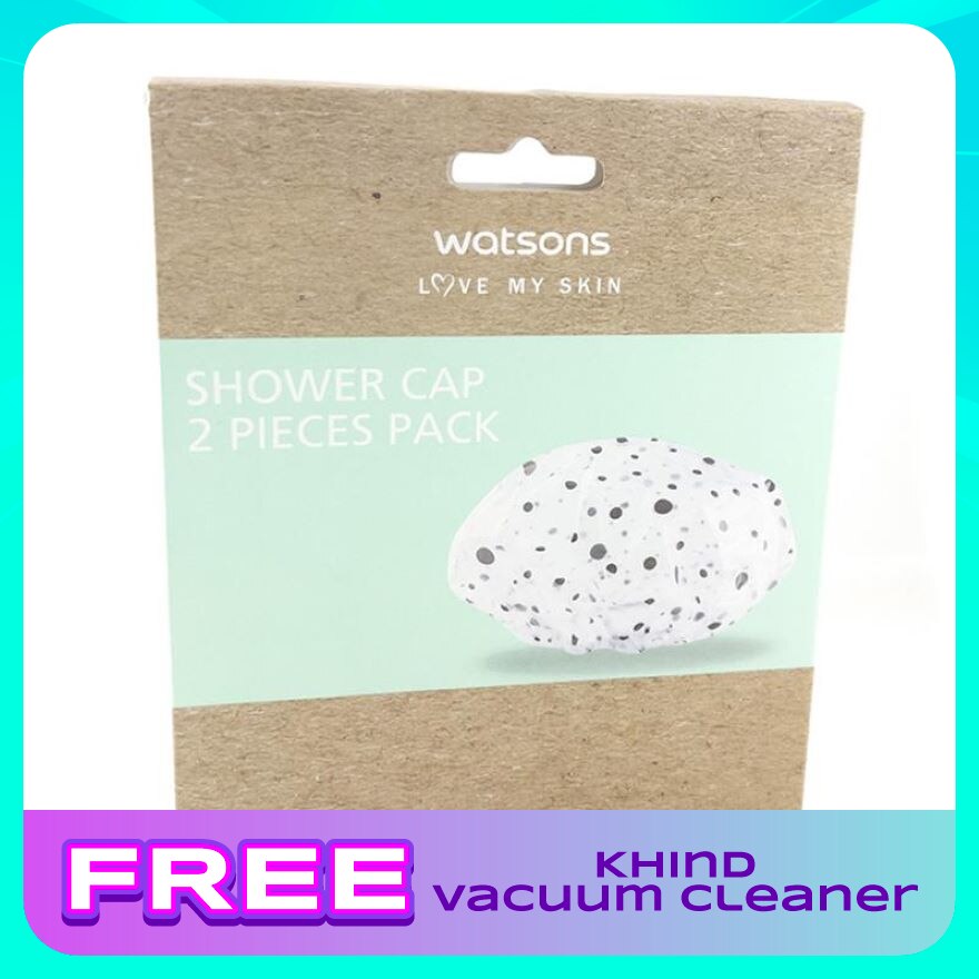 Transparent Shower Cap With Brown Dot 2pcs