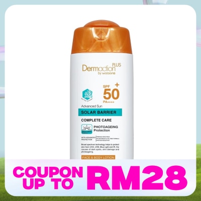 DERMACTION PLUS BY WATSONS Advanced Sun Solar Barrier Face & Body Lotion SPF50+ PA++++ (Reef Safe) 150ml