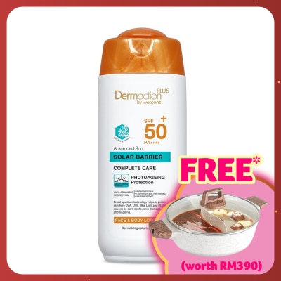 DERMACTION PLUS BY WATSONS Advanced Sun Solar Barrier Face & Body Lotion SPF50+ PA++++ (Reef Safe) 150ml