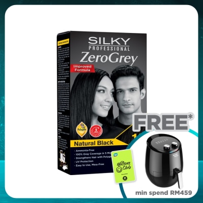 SILKY Hair Colouring Zerogrey Natural Black 1's