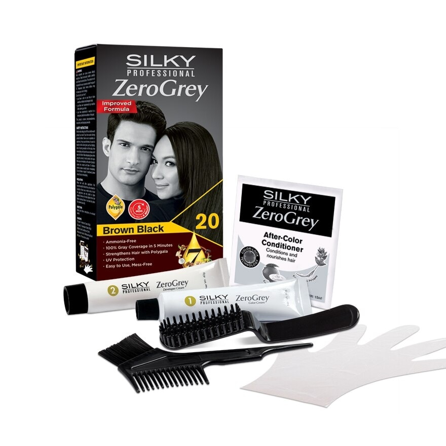 Hair Colouring Zerogrey Brown Black 1s