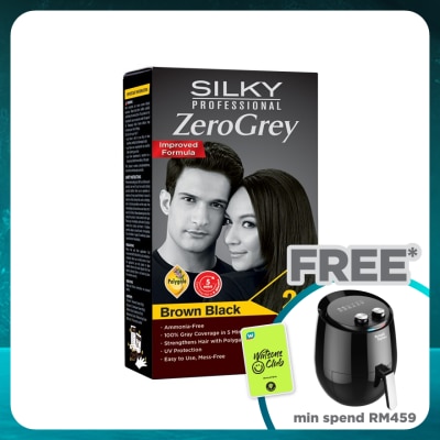 SILKY Hair Colouring Zerogrey Brown Black 1s