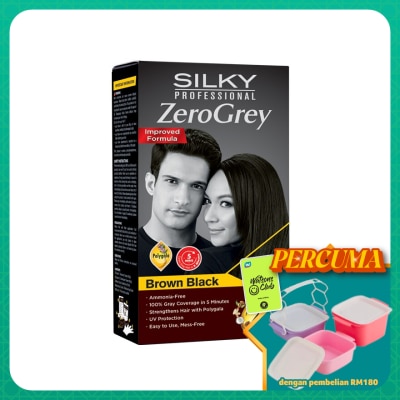 SILKY - Hair Colouring Zerogrey Brown Black 1s