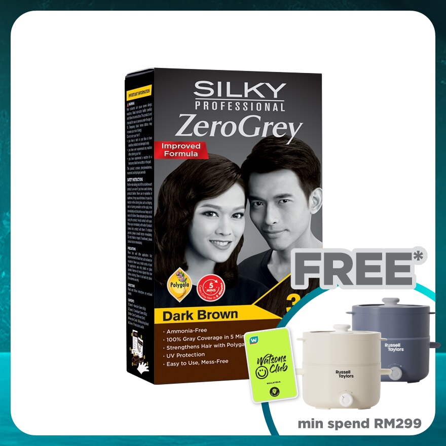 Hair Colouring Zerogrey Dark Brown 1's