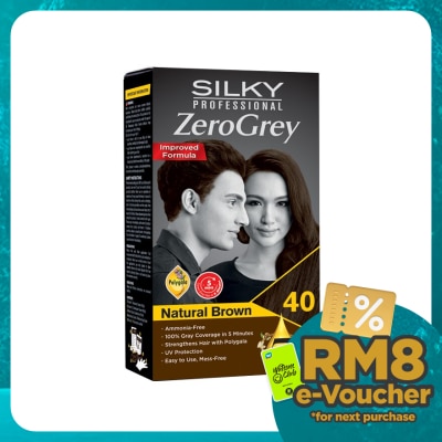 SILKY Hair Color Zerogrey Natural Brown 1s