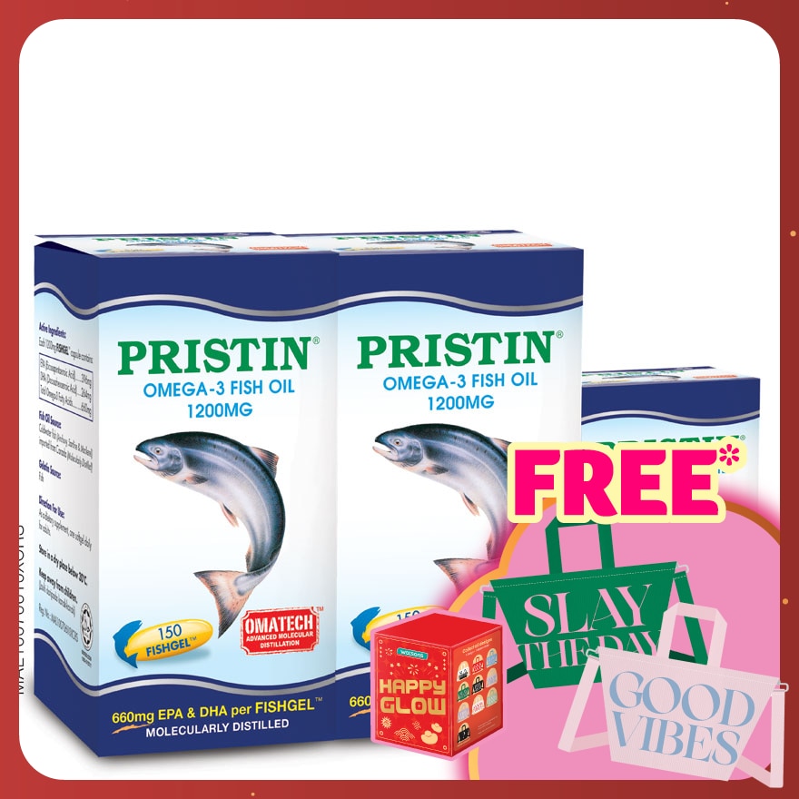 Pristin Omega-3 Fish Oil 1200mg 2 x 150's + 30's