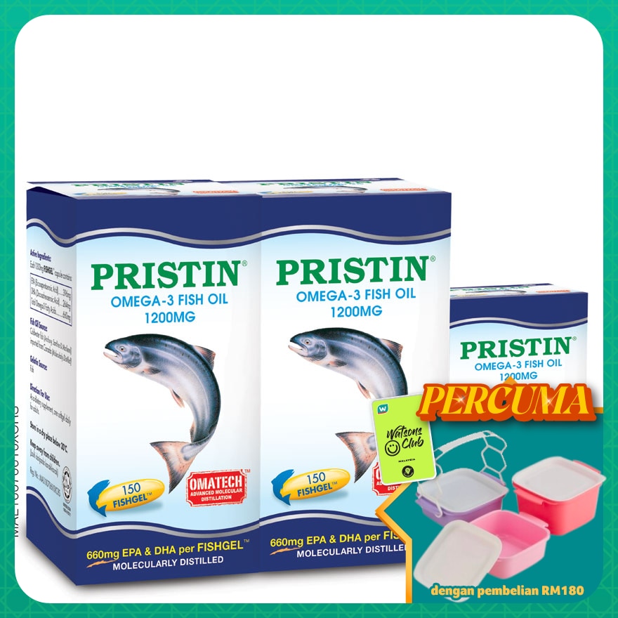 Pristin Omega-3 Fish Oil 1200mg 2 x 150's + 30's