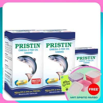 TOTAL HEALTH Pristin Omega-3 Fish Oil 1200mg 2 x 150's + 30's