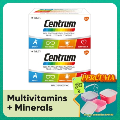 CENTRUM - Multivit-Multimineral + Lutein & Lycopene 2X100s