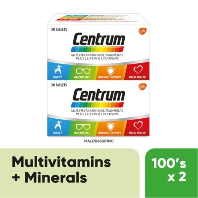 CENTRUM - Multivit-Multimineral + Lutein & Lycopene 2X100s