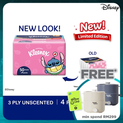 KLEENEX Facial Tissue Soft Pack Limited Edition - 3Ply (50s x 4)