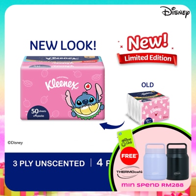 KLEENEX - Facial Tissue Soft Pack Limited Edition - 3Ply (50s x 4)