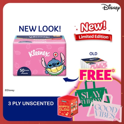 KLEENEX Facial Tissue Soft Pack Limited Edition - 3Ply (50s x 4)