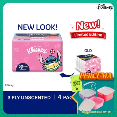 KLEENEX - Facial Tissue Soft Pack Limited Edition - 3Ply (50s x 4)