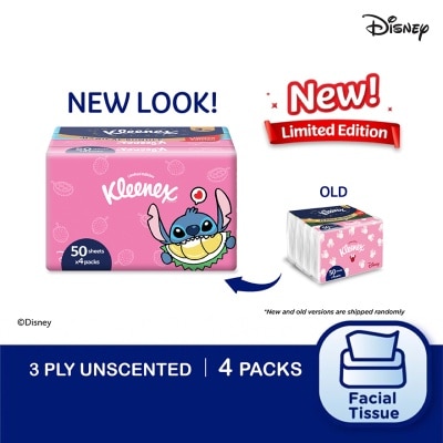KLEENEX Facial Tissue Soft Pack Limited Edition - 3Ply (50s x 4)