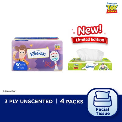 KLEENEX - Facial Tissue Soft Pack Limited Edition - 3Ply (50s x 4)