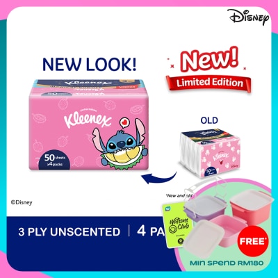 KLEENEX Facial Tissue Soft Pack Limited Edition - 3Ply (50s x 4)