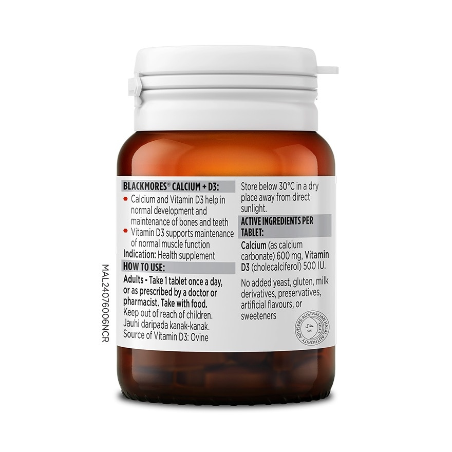 BLACKMORES CALCIUM + D3 30S