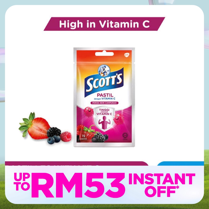 Vitamin C Pastilles Mixed Berries 15S+3S For Kids