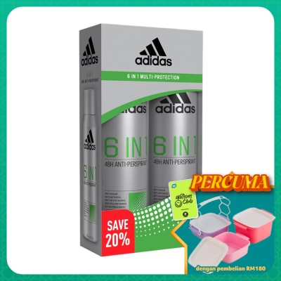 ADIDAS - Anti-Perspirant 6 In 1 Deodorant Spray 2 x 150ml