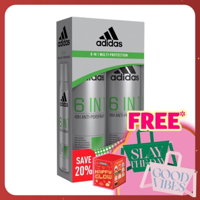 ADIDAS Anti-Perspirant 6 In 1 Deodorant Spray 2 x 150ml