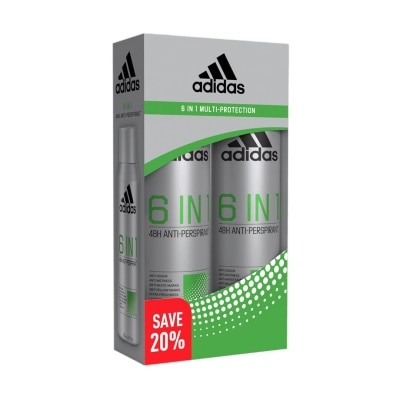 ADIDAS Anti-Perspirant 6 In 1 Deodorant Spray 2 x 150ml